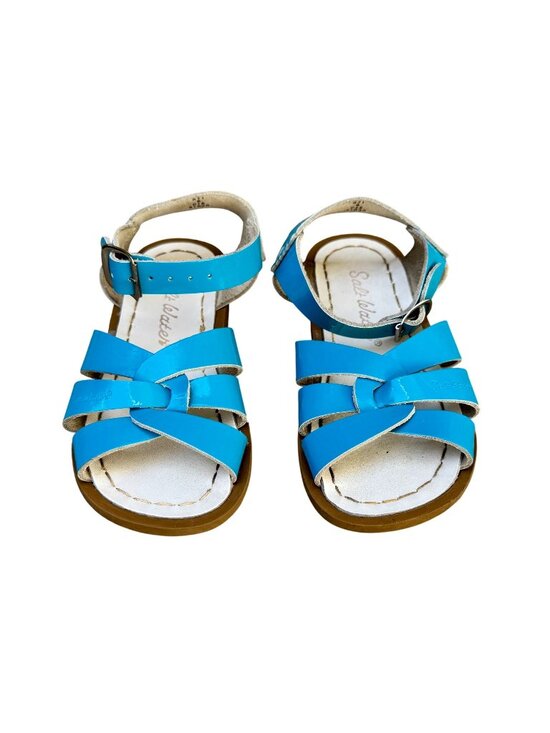Salt-Water Other - SALTWATER Sandals Girls 9 Aqua Blue Patent Leather Original Salt Water Sandal